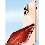 Custodia TPU antiurto con bordo oro per iPhone 12