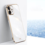Custodia TPU antiurto con bordo oro per iPhone 12