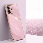 Custodia TPU antiurto con bordo oro per iPhone 12