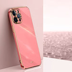 Custodia TPU antiurto con bordo oro per iPhone 12 Pro