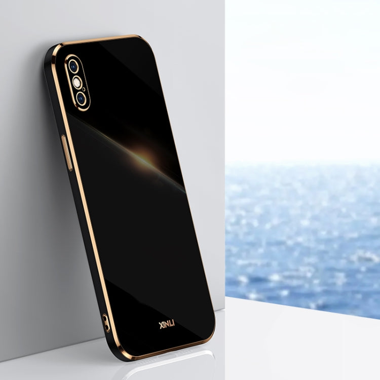 Custodia antiurto in TPU con bordo in oro con placcatura 6D XINLI, For iPhone X, For iPhone XR, For iPhone XS