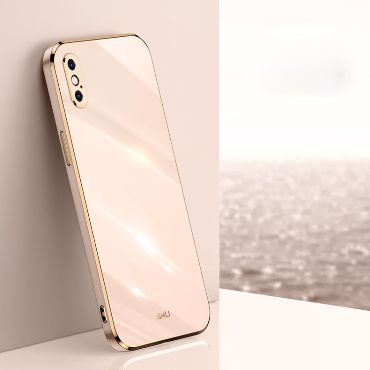 Custodia TPU antiurto con bordo oro per iPhone XR