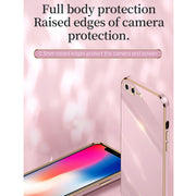 Custodia antiurto in TPU con bordo in oro placcato 6D dritto XINLI con supporto per anello, For iPhone SE 2022 / SE 2020 / 8 / 7, For iPhone 11, For iPhone 11 Pro
