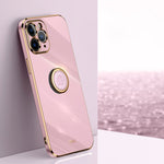 Custodia TPU antiurto con bordo oro placcato per iPhone SE 2020