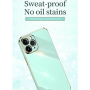 Custodia antiurto in TPU con bordo in oro placcato 6D dritto XINLI con supporto per anello, For iPhone 11 Pro Max, For iPhone 12, For iPhone 12 mini