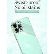 Custodia antiurto in TPU con bordo in oro placcato 6D dritto XINLI con supporto per anello, For iPhone 12 Pro, For iPhone 12 Pro Max, For iPhone X