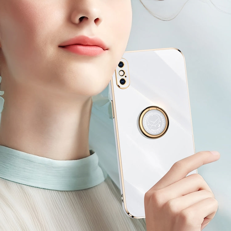 Custodia TPU antiurto con bordo oro 6D per iPhone XS