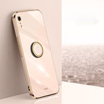 Custodia TPU antiurto con bordo oro 6D per iPhone XS