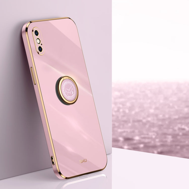 Custodia TPU antiurto con bordo oro 6D per iPhone XS