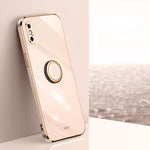 Custodia TPU antiurto con bordo oro 6D per iPhone XS