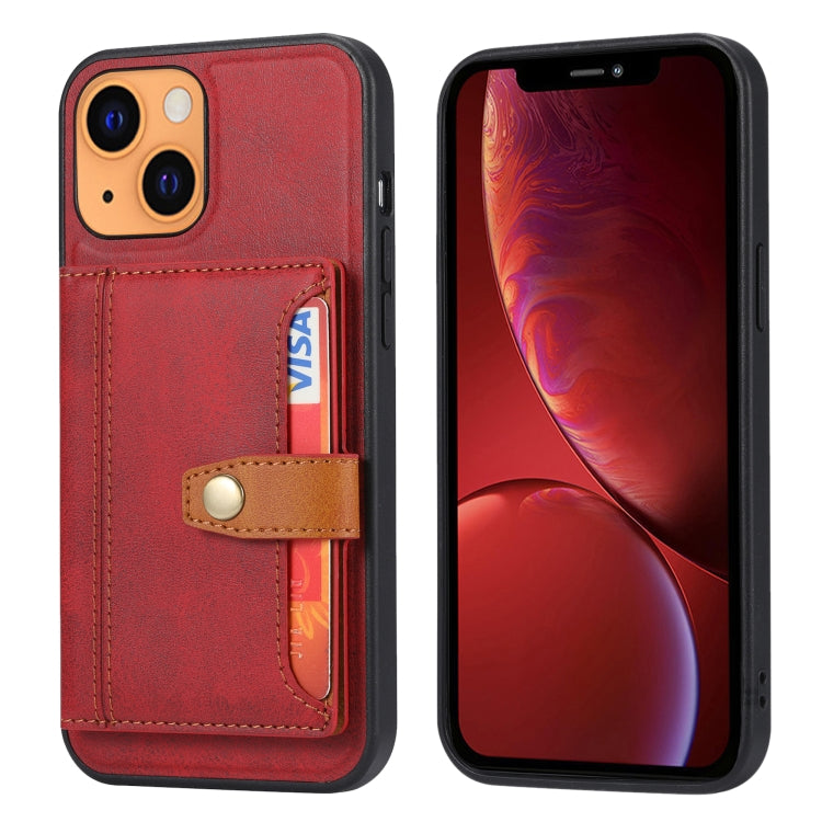 Custodia portafoglio in TPU e pelle per iPhone 13 mini