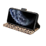 Custodia portafoglio in pelle leopardata per iPhone 13