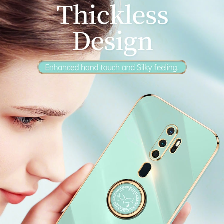 Custodia antiurto in TPU con bordo in oro placcato 6D dritto XINLI con supporto per anello, For OPPO A9 2020 / A11x, For OPPO A15, For OPPO A52