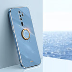 Custodia antiurto in TPU con bordo in oro placcato 6D dritto XINLI con supporto per anello, For OPPO A9 2020 / A11x, For OPPO A15, For OPPO A52