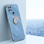 Custodia antiurto in TPU con bordo in oro placcato 6D dritto XINLI con supporto per anello, For OPPO A9 2020 / A11x, For OPPO A15, For OPPO A52