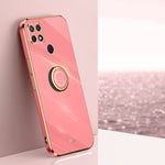 Custodia antiurto in TPU con bordo in oro placcato 6D dritto XINLI con supporto per anello, For OPPO A9 2020 / A11x, For OPPO A15, For OPPO A52