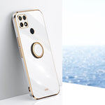 Custodia antiurto in TPU con bordo in oro placcato 6D dritto XINLI con supporto per anello, For OPPO A9 2020 / A11x, For OPPO A15, For OPPO A52