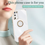 Custodia antiurto in TPU con bordo in oro placcato 6D dritto XINLI con supporto per anello, For OPPO A55 5G, For OPPO A72, For OPPO A91