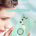 Custodia antiurto in TPU con bordo in oro placcato 6D dritto XINLI con supporto per anello, For OPPO A55 5G, For OPPO A72, For OPPO A91