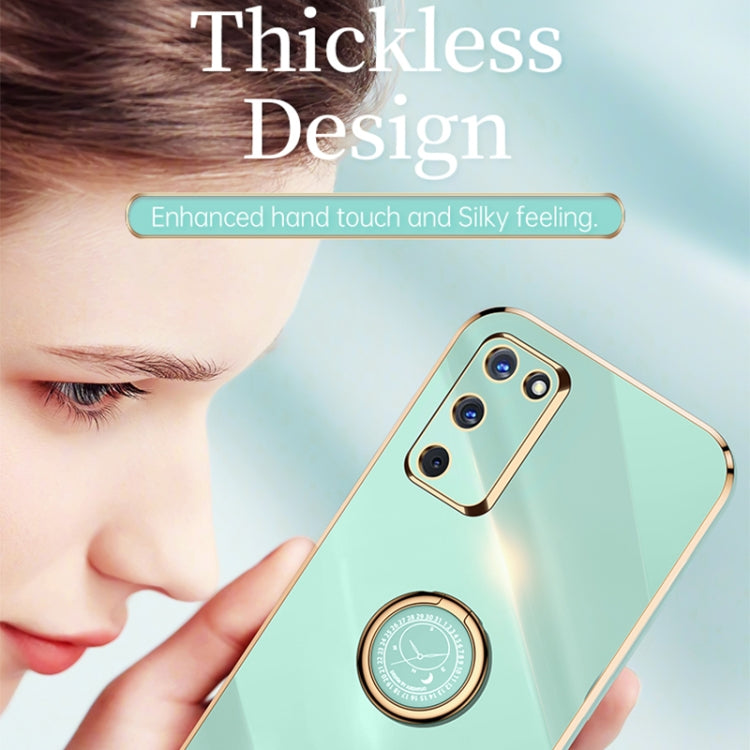 Custodia antiurto in TPU con bordo in oro placcato 6D dritto XINLI con supporto per anello, For OPPO A55 5G, For OPPO A72, For OPPO A91
