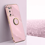 Custodia antiurto in TPU con bordo in oro placcato 6D dritto XINLI con supporto per anello, For OPPO A55 5G, For OPPO A72, For OPPO A91