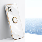 Custodia antiurto in TPU con bordo in oro placcato 6D dritto XINLI con supporto per anello, For OPPO A55 5G, For OPPO A72, For OPPO A91