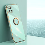 Custodia antiurto in TPU con bordo in oro placcato 6D dritto XINLI con supporto per anello, For OPPO A55 5G, For OPPO A72, For OPPO A91