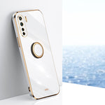 Custodia antiurto in TPU con bordo in oro placcato 6D dritto XINLI con supporto per anello, For OPPO A55 5G, For OPPO A72, For OPPO A91