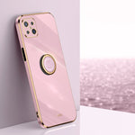 Custodia antiurto in TPU con bordo in oro placcato 6D dritto XINLI con supporto per anello, For OPPO A92s, For OPPO A93, For OPPO F11
