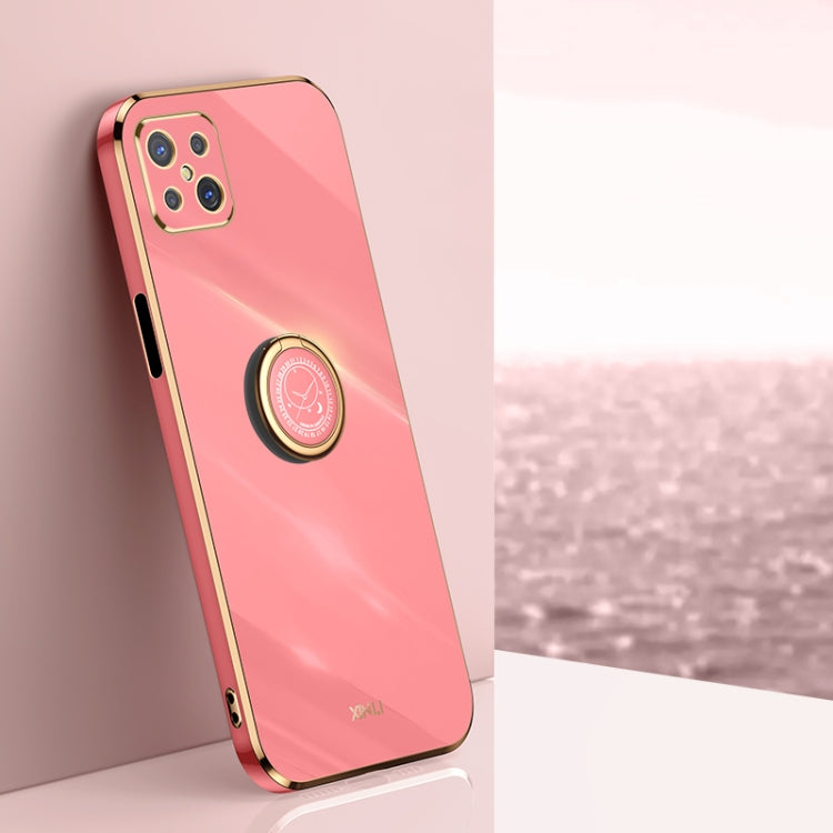 Custodia antiurto in TPU con bordo in oro placcato 6D dritto XINLI con supporto per anello, For OPPO A92s, For OPPO A93, For OPPO F11