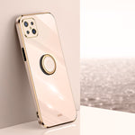 Custodia antiurto in TPU con bordo in oro placcato 6D dritto XINLI con supporto per anello, For OPPO A92s, For OPPO A93, For OPPO F11