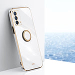 Custodia antiurto in TPU con bordo in oro placcato 6D dritto XINLI con supporto per anello, For OPPO A92s, For OPPO A93, For OPPO F11