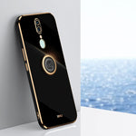 Custodia antiurto in TPU con bordo in oro placcato 6D dritto XINLI con supporto per anello, For OPPO A92s, For OPPO A93, For OPPO F11