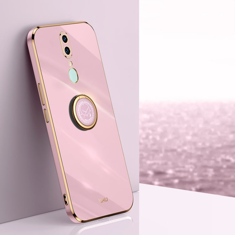 Custodia antiurto in TPU con bordo in oro placcato 6D dritto XINLI con supporto per anello, For OPPO A92s, For OPPO A93, For OPPO F11