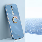Custodia antiurto in TPU con bordo in oro placcato 6D dritto XINLI con supporto per anello, For OPPO A92s, For OPPO A93, For OPPO F11