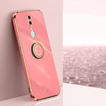 Custodia antiurto in TPU con bordo in oro placcato 6D dritto XINLI con supporto per anello, For OPPO A92s, For OPPO A93, For OPPO F11