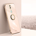 Custodia antiurto in TPU con bordo in oro placcato 6D dritto XINLI con supporto per anello, For OPPO A92s, For OPPO A93, For OPPO F11