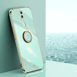 Custodia antiurto in TPU con bordo in oro placcato 6D dritto XINLI con supporto per anello, For OPPO A92s, For OPPO A93, For OPPO F11