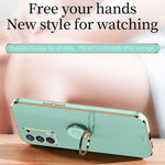Custodia antiurto in TPU con bordo in oro placcato 6D dritto XINLI con supporto per anello, For OPPO Reno5 Pro, For OPPO Reno5 Pro+, For OPPO Reno6 5G