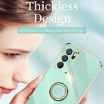 Custodia antiurto in TPU con bordo in oro placcato 6D dritto XINLI con supporto per anello, For OPPO Reno6 Pro 5G, For OPPO Reno6 Pro+ 5G, For OPPO A53