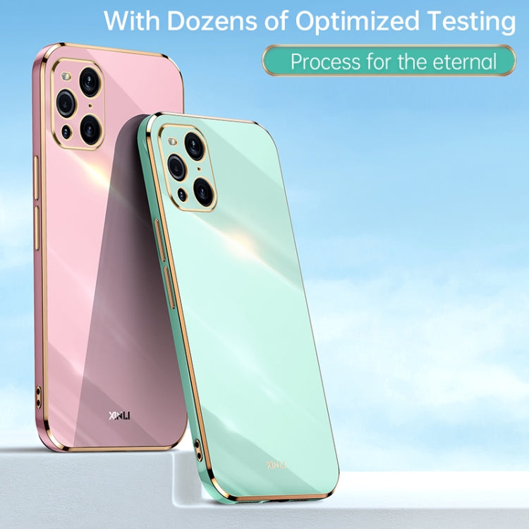 Custodia antiurto in TPU con bordo in oro con placcatura 6D XINLI, For OPPO Find X3 Pro, For OPPO K9, For OPPO Reno4