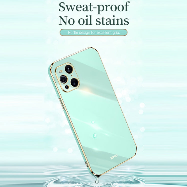 Custodia antiurto in TPU con bordo in oro con placcatura 6D XINLI, For OPPO Find X3 Pro, For OPPO K9, For OPPO Reno4