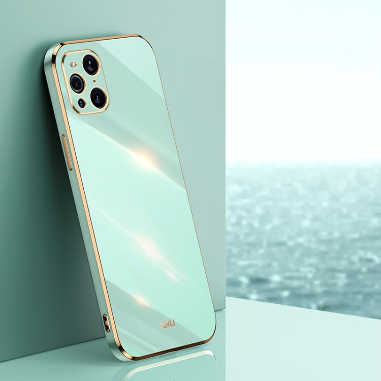 Custodia antiurto in TPU con bordo in oro con placcatura 6D XINLI, For OPPO Find X3 Pro, For OPPO K9, For OPPO Reno4