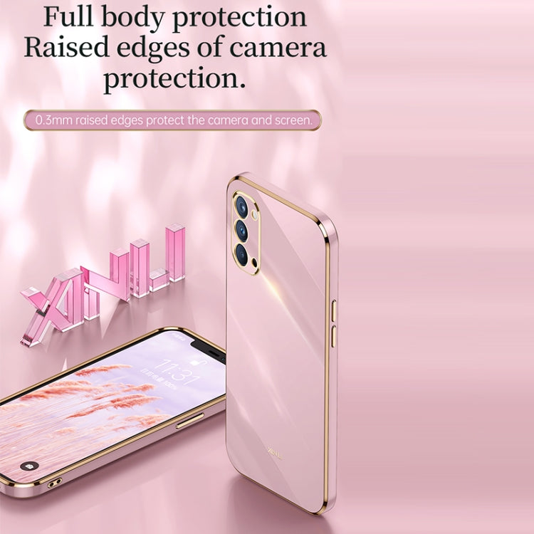 Custodia antiurto in TPU con bordo in oro con placcatura 6D XINLI, For OPPO Reno4 Pro, For OPPO Reno4 SE, For OPPO Reno5 4G