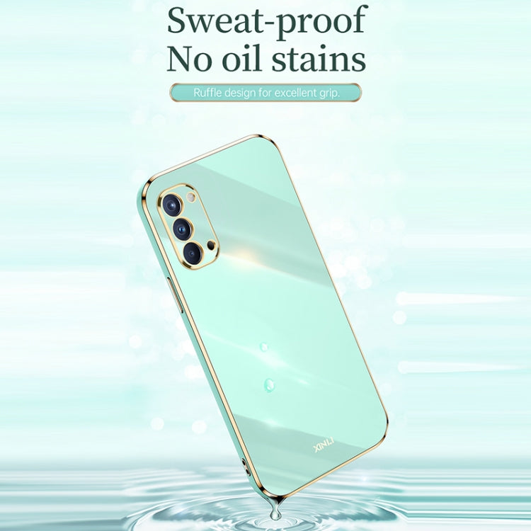 Custodia antiurto in TPU con bordo in oro con placcatura 6D XINLI, For OPPO Reno4 Pro, For OPPO Reno4 SE, For OPPO Reno5 4G