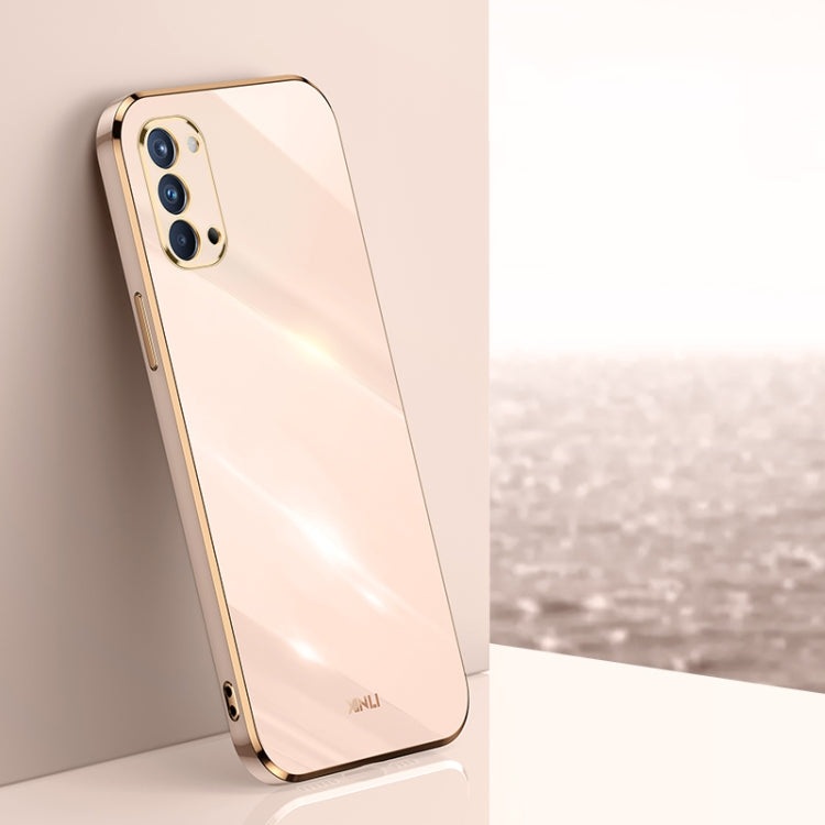 Custodia antiurto in TPU con bordo in oro con placcatura 6D XINLI, For OPPO Reno4 Pro, For OPPO Reno4 SE, For OPPO Reno5 4G