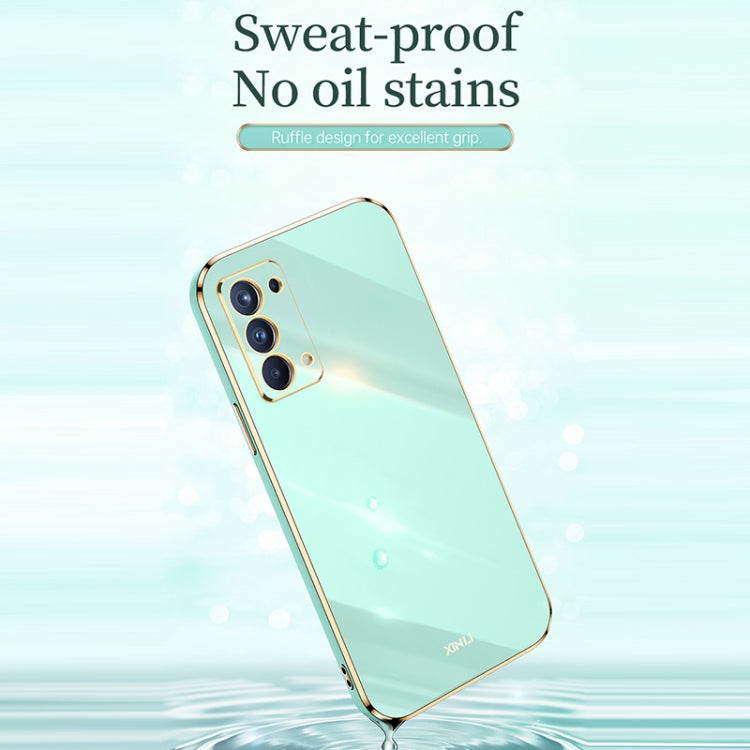 Custodia antiurto in TPU con bordo in oro con placcatura 6D XINLI, For OPPO Reno5 Pro, For OPPO Reno5 Pro+, For OPPO Reno6 Pro+ 5G