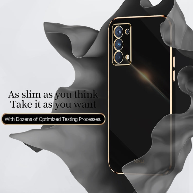 Custodia antiurto in TPU con bordo in oro con placcatura 6D XINLI, For OPPO Reno5 Pro, For OPPO Reno5 Pro+, For OPPO Reno6 Pro+ 5G