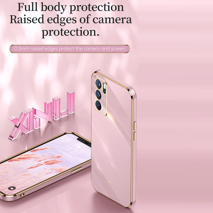 Custodia antiurto in TPU con bordo in oro con placcatura 6D XINLI, For OPPO Reno6 5G, For OPPO Reno6 Pro 5G, For OPPO A53 5G, For OPPO A53