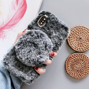 Custodia protettiva peluche con specchio per iPhone